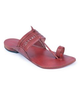 Korakari - Striking Red Kolhapuri Chappal