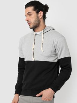 Campus Sutra - Men Colorblock Hooded Sweatshirt