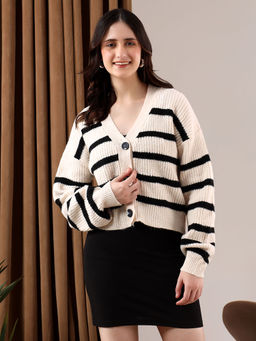 KOTTY - Multi-Color Women Button-Down Knit Cardigan