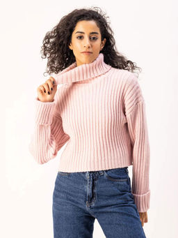 KOTTY - Pink Women Cozy Turtleneck Sweater