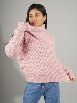 KOTTY - Pink Women Cozy Turtleneck Sweater