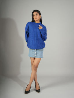 KOTTY - Blue Women Luxe Oversized Sweater