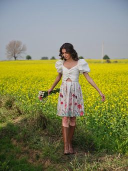 AFRIYA - Multi Flower Meadow Short Dress