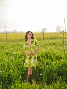 AFRIYA - Green Fern Printed Blazer and Skirt Co-Ord