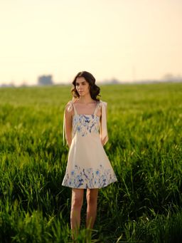 AFRIYA - Indigo Print Short Dress