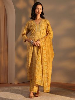 Libas - Yellow Paisley Kurta with Pant and Dupatta