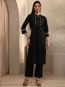 Libas - Black Floral Kurta and Pant