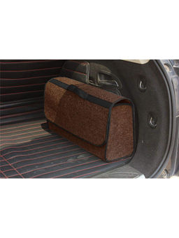 House of Quirk - Brown Car Trunk Organizers Anti Slip Compartment