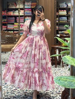 Vastranand - Blossom Off White Maxi Dress Delight