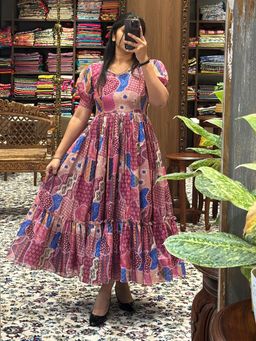 Vastranand - Desert Rose Patchwork Print Maxi Dress