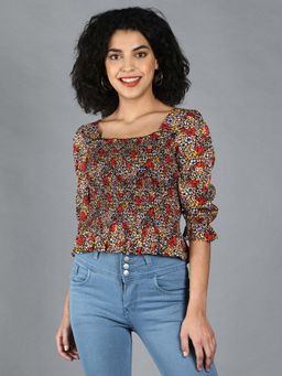 DEBONATELLA - Floral Print Smart Casual Top