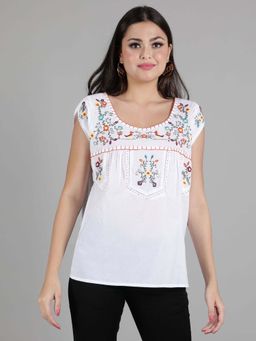 DEBONATELLA - Embroidered Smart Casual Top