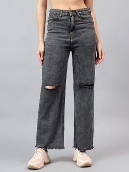 KOTTY - Women's High Rise Solid Cotton Blend Stylish Jeans