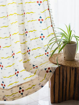 Urban Space - Window Curtains with Eyelets & Tieback 1 Piece Sea Waves Green