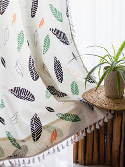 Urban Space - Window Curtains with Eyelets & Tieback 1 Piece Feather Green