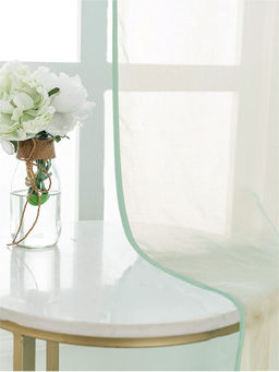 Urban Space - Sheer Curtain for Window with Eyelets & Tieback-Mint Green (Set of 2)