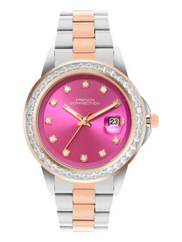 French Connection - 512C Purple Dial Analog Dated Watch for Women (FCH26RTM)