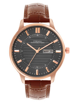 French Connection - Grey Dial Analog Day Date Watch for Men (Fcn0123Brl)