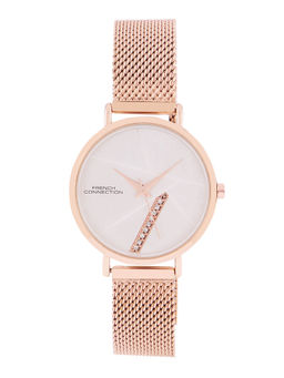 French Connection - Silver Dial Analog Watch for Women (FCN0137RGM)