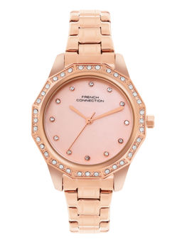 French Connection - Rosegold Dial Analog Watch for Women (FCU9RGM)