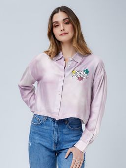 The Souled Store - Stay Groovy Printed Cotton Women Boxy Fit Shirt