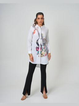 HONEY&ME - White Printed Regular Fit Shirt