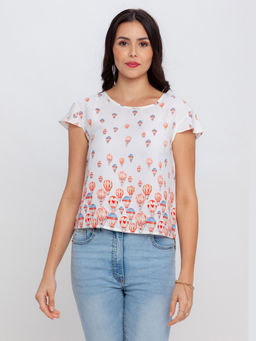 Zink London - Women's Off White Printed Top
