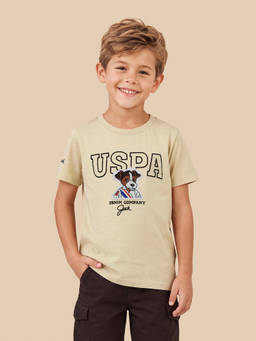 U.S. POLO ASSN. - Beige Cotton Crew Neck Regular Fit Printed Half Sleeves T-Shirt