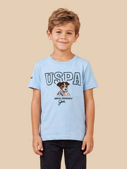 U.S. POLO ASSN. - Blue Cotton Crew Neck Regular Fit Printed Half Sleeves T-Shirt