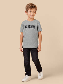 U.S. POLO ASSN. - Grey Cotton Crew Neck Regular Fit Typography Half Sleeves T-Shirt
