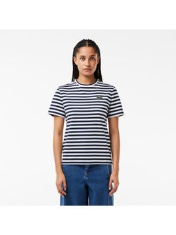 Lacoste - Loose Fit Striped Cotton T-Shirt