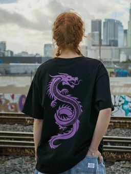 RIGO - Women Printed Cotton Drop Shoulder Oversized T-shirt