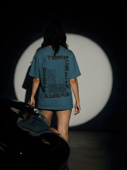 RIGO - Women Printed Cotton Drop Shoulder Oversized T-shirt