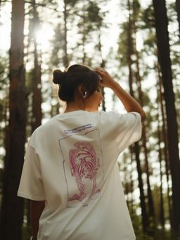 RIGO - Women Printed Cotton Drop Shoulder Oversized T-shirt