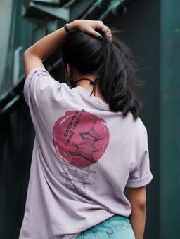 RIGO - Women Printed Cotton Drop Shoulder Oversized T-shirt