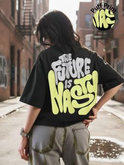 RIGO - Women Printed Cotton Drop Shoulder Oversized T-shirt