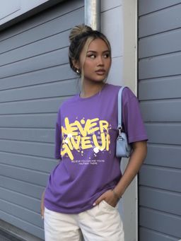 RIGO - Women Printed Cotton Drop Shoulder Oversized T-shirt