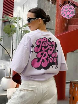 RIGO - Women Printed Cotton Drop Shoulder Oversized T-shirt