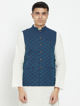 Fabindia - Cotton Nagari Dobby Nehru Jacket