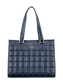 Eske - Navy Blue Nappa Leonie Square Tote Bag For Women