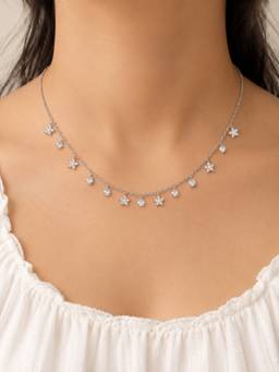 RUHA JEWELS - Starlit Charm Silver Adjustable Necklace