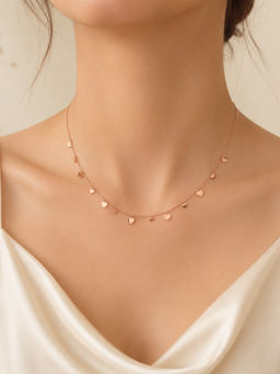 RUHA JEWELS - Heart Harmony Charm Rose Gold Silver Adjustable Necklace