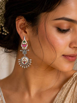 Viana Jewels - Charvi Statement Pachi Drop Earrings