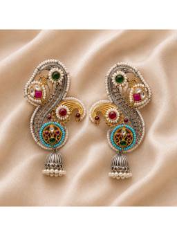 Viana Jewels - Gauri Pearl Pachi Drop Earrings