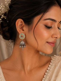 Viana Jewels - Ira Classic Pachi Kundan Drop Earrings