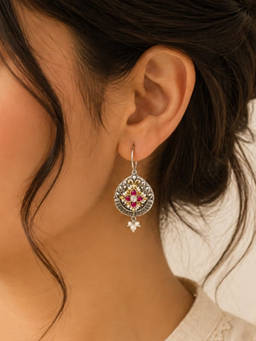 Viana Jewels - Raas Rang Pachi Hoop Earrings