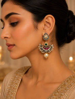Viana Jewels - Pachi Purnima Drop Earrings