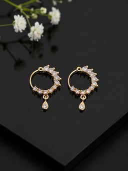 SUGARFRILL - Gold Plated Cubic Zirconia Half Hoop Nose Pins (Pack of 2)