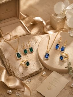 SUGARFRILL - Gold Plated Cubic Zirconia Multi-Colour Jewellery Set