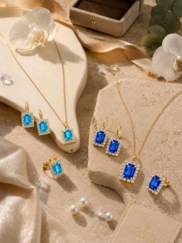 SUGARFRILL - Gold Plated Cubic Zirconia Multi-Colour Jewellery Set